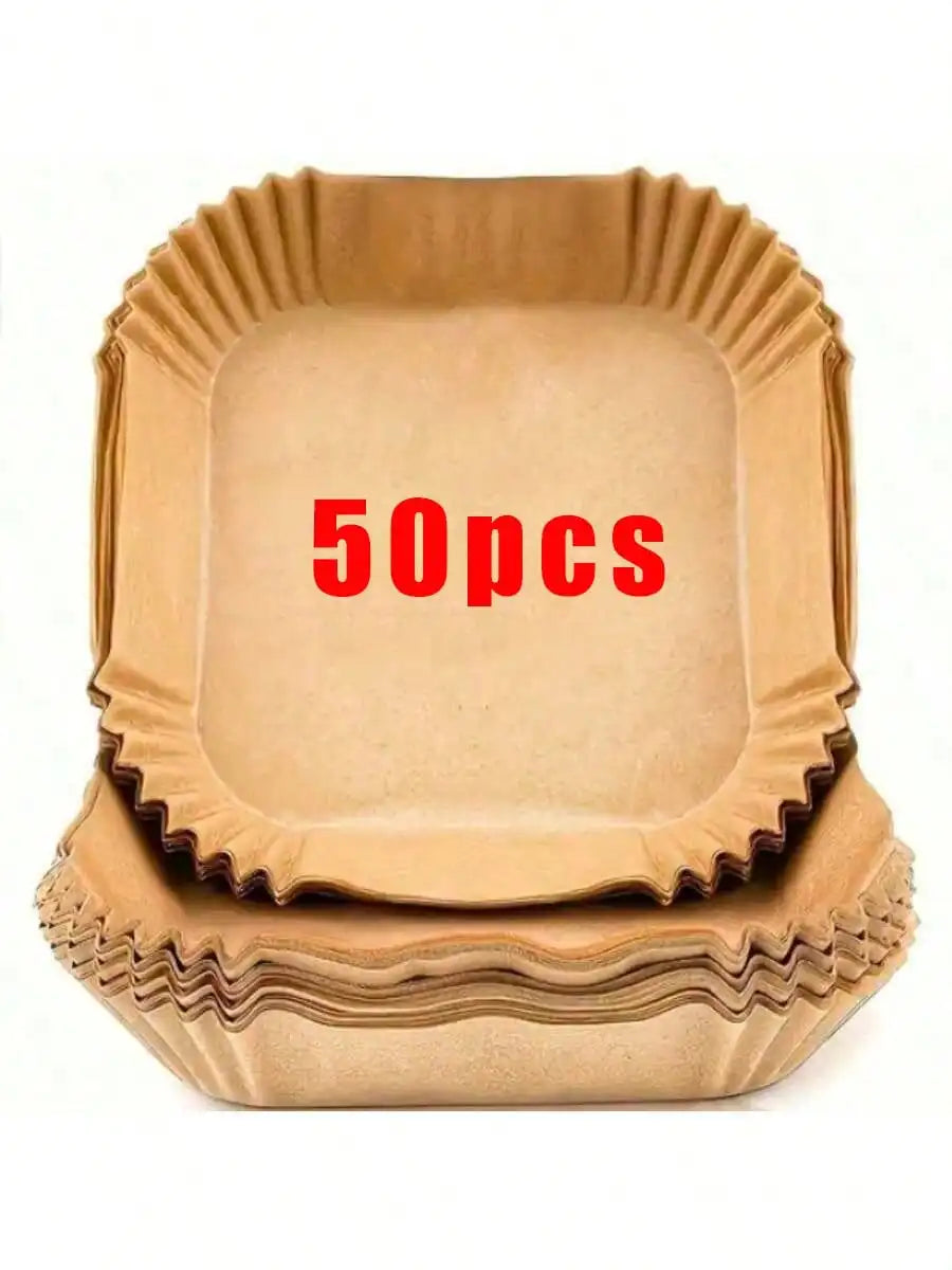 100/50pcs Disposable Square & Round Air Fryer Baking Paper   Kitchen Supplies, Outdoor BBQ, Air Fryer Liners, Air Fryer Paper, Air Fryer, Back To School Supplies, Storage Containers, Kitchen, Home Goods  Disposable Air Fryer