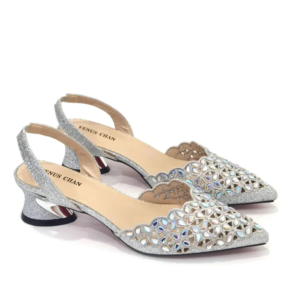 2023 Royal Blue Noble Three-Dimensional Bag With Elegant High Heels Shoes Italian Popular Design African Ladies Shoes Bag Set