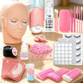 276-piece Complete Eyelash Extension Kit: Professional Human Model Head Training for Beginners, Eyelash Extension Practice