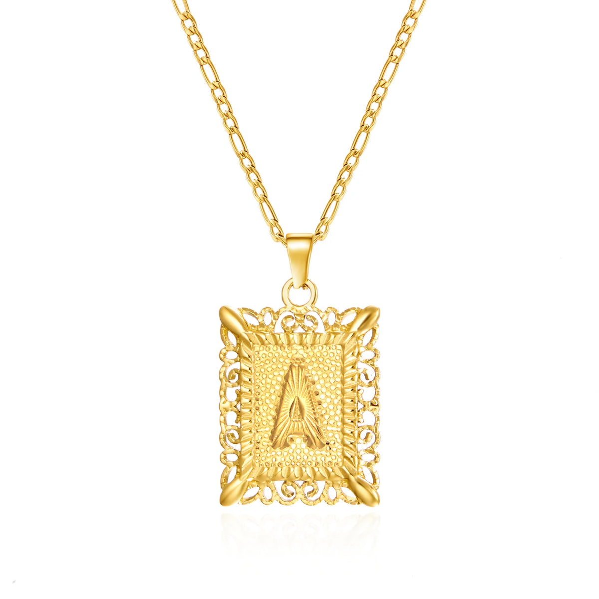 Stainless Steel Initial Letter Necklace For Women Men 2025 New Stylish Square Pendant Necklace Birthday Party Jewelry Gifts
