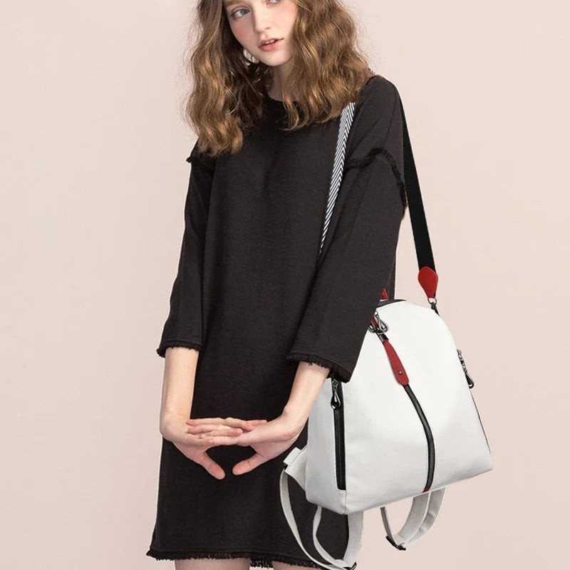 Luxury Designer Soft Leather Women Backpack High Qualtiy Durable Leather Backpack Fashion Large Capacity Female Travel Backpack