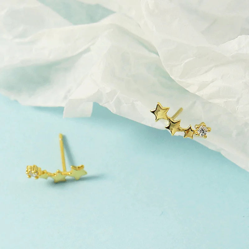 925 Sterling Silver Star Earring for Women Girl Personal Originality Trend Hip Hop Neutral Jewelry Gift Dropshipping