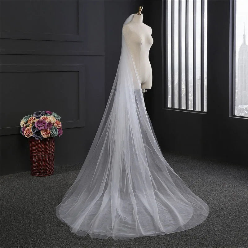 3M Two-Layer Soft Tulle Bridal Veil with Comb Marriage Wedding Accessories