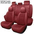 C03-Wine Red Five-Seat Car Seat Covers Universal Full Surround Car Seat Covers Fits 95% of Vehicle Models Car Accessories Driver's Seat Cover or Passenger Seat Cover All Season Universal Pad