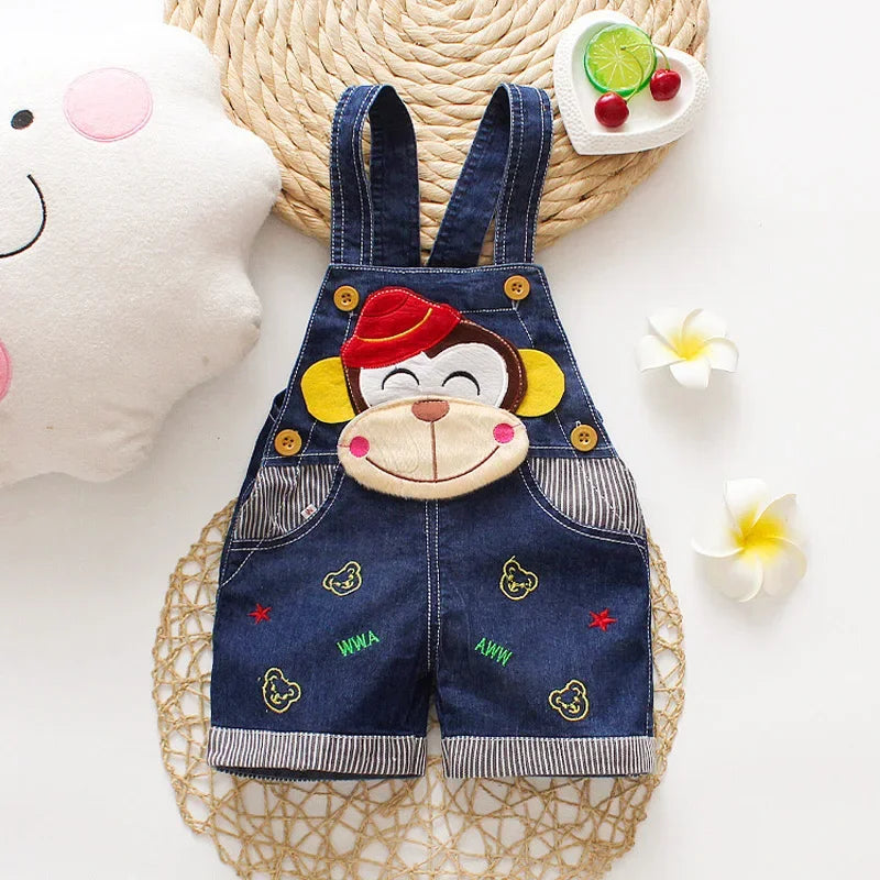 IENENS Summer Kids Baby Boys Jumper Pants Denim Clothing Shorts Jeans Overalls Toddler Infant Girl Playsuit Clothes Trousers