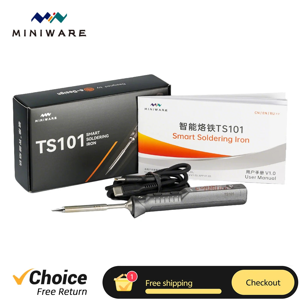 Original MINIWARE TS101 Soldering Iron Portable Adjustable Temperature Digital Solder Station Tip TS-BC2 PD3.1 90W TS100 Upgrade