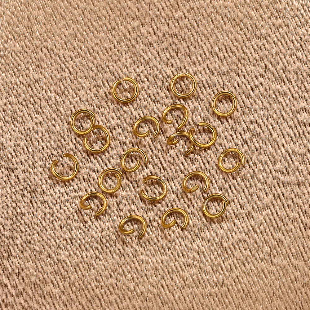 100pcs PVD Gold Plated Stainless Steel Open Jump Rings Connectors for DIY Jewelry Making Split Ring Jewelry Findings Accessoires
