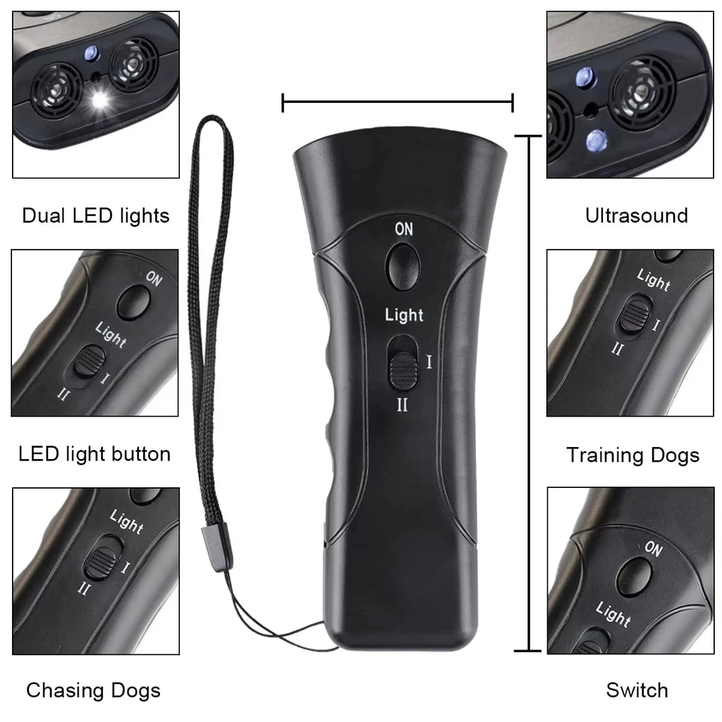 Ultrasonic Anti Barking Pet Dog Repeller Stop Bark Training Device LED Without Battery