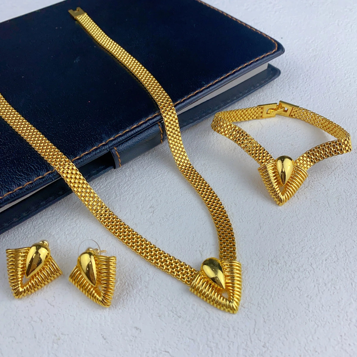 Brazilian Bridal Necklace Earrings Jewelry Set For Women Gold Plated Dubai Indian African Dubai Wedding Party Gift Jewellery