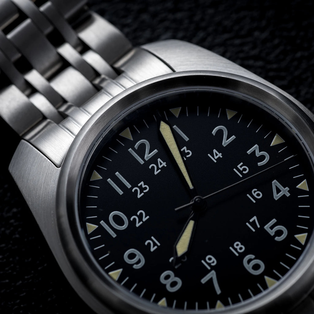 Sapphire Crystal Men Watches Japan movement waterproof 5Bar Swimming Luxury Business Stainless Steel vintage Pilot Men watch