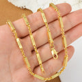 Dubai 18k Gold-plated Copper Necklace Chain Necklace Geometric Cylinder Jewelry Neck Chain 60cm Long Chain Daily Wear Gifts