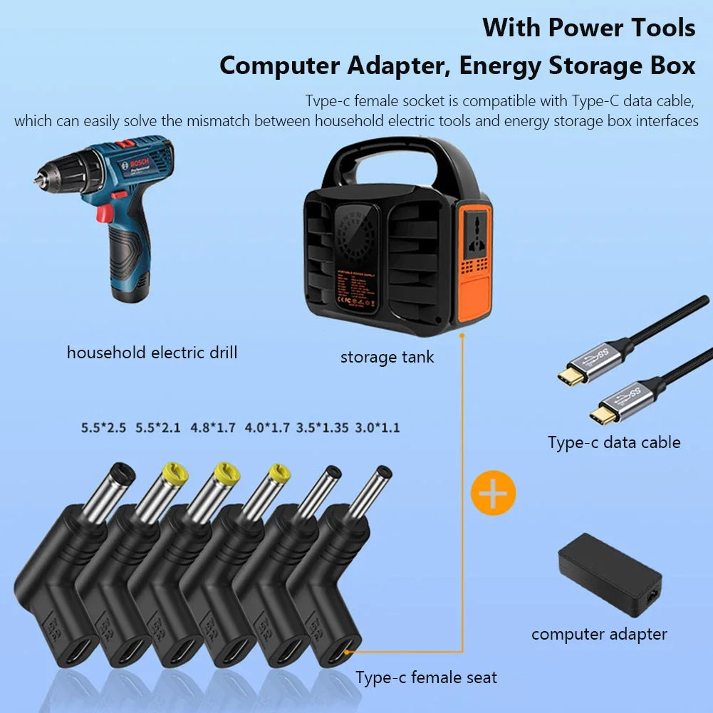 12V Power Connector Multifunctional Type C To DC Jack Plug Charging Adapter USB Type C Female To DC Male for Surveillance Camera