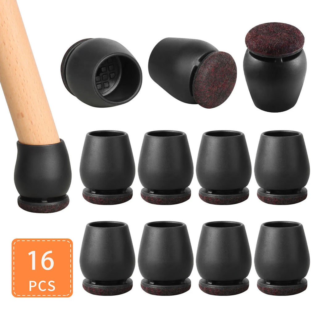 16PCS Silicone Chair Legs Pads Non-Slip Felt Chair Feet Caps Furniture Floor Protectors No Scratches Reduce Noise Home Decor