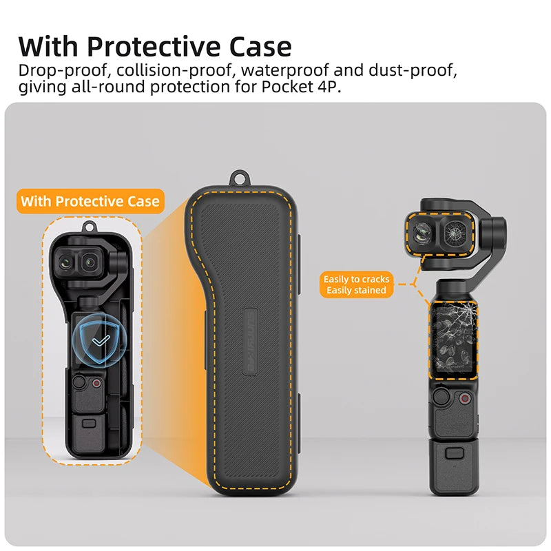Portable Case Hard Shell Protective Cover Gimbal Filter 1/4" Handle Storage Box for DJI OSMO Pocket 4P Camera Accessories
