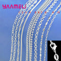Big Promotion 100% Authentic 925 Sterling Silver Chain Necklace with Lobster Clasps fit Men Women Pendant 10 Designs 16-30 Inch