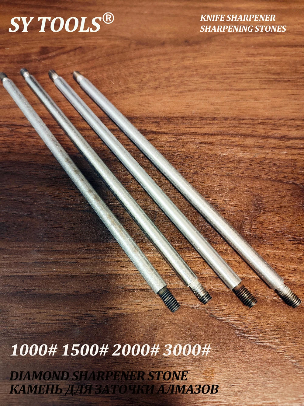 160mm Industrial Diamond Sharpening Rod | 6mm Dia | M5 Dual Thread | 11-Grit (80#-3000#) for Knives/Tools