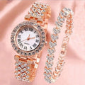 Reloj Fashion Roman Pattern Diamond Ladies Watch for women Quartz Women's Watch Girls Lady Clock Bracelet Chains Free Shipping