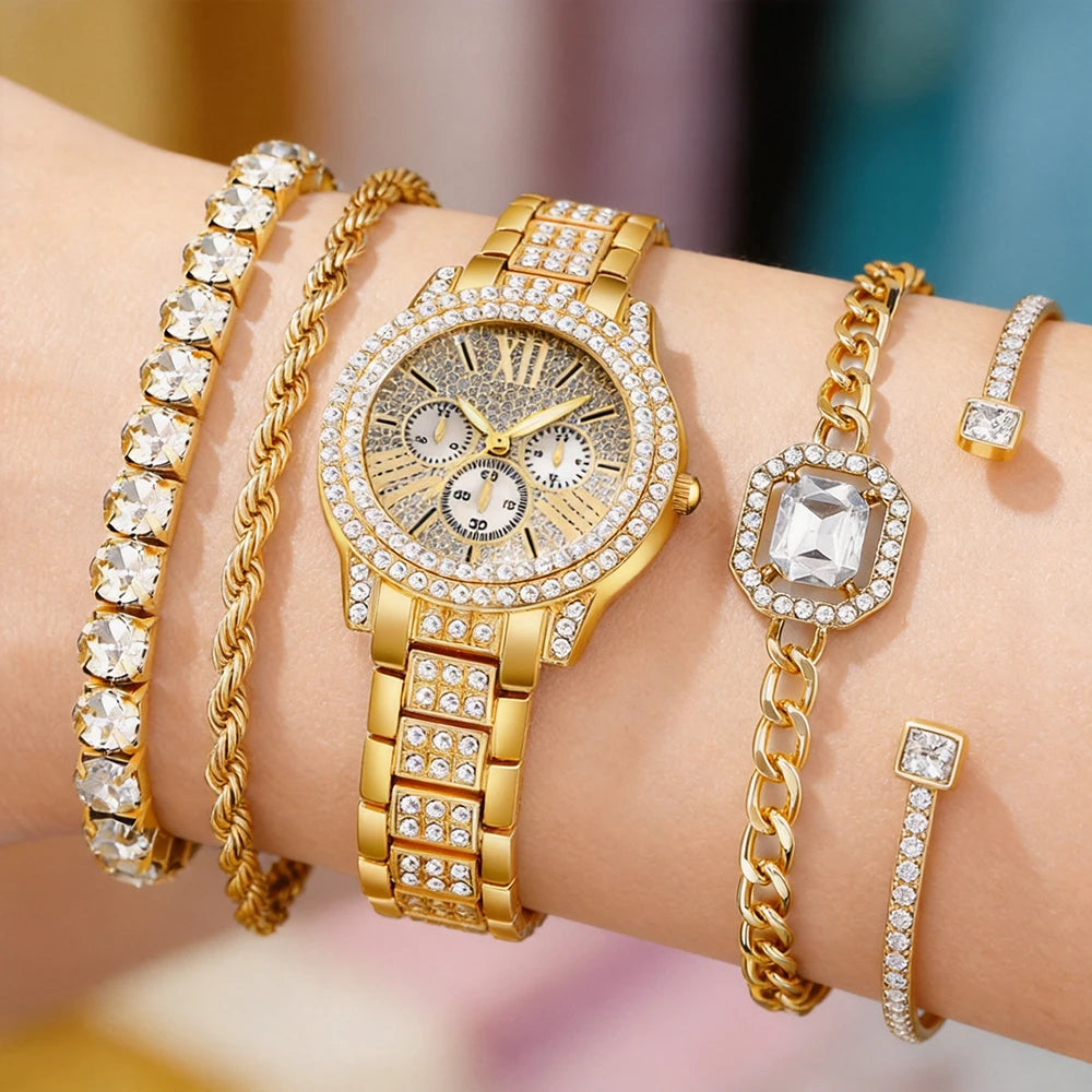 5Pc Trendy Latest Elegant And Fashionable Quartz Watch, Ideal Gift For Friends And Family On Valentine's Day, Easter, Birthdays!
