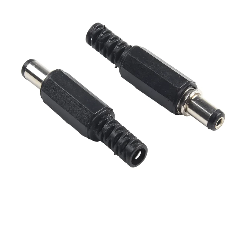 5 Pair DC 12V Male Female Socket Panel Mount Barrels Jack Plug Power Connector Female Jack Screw Nut Panel Mount Connector