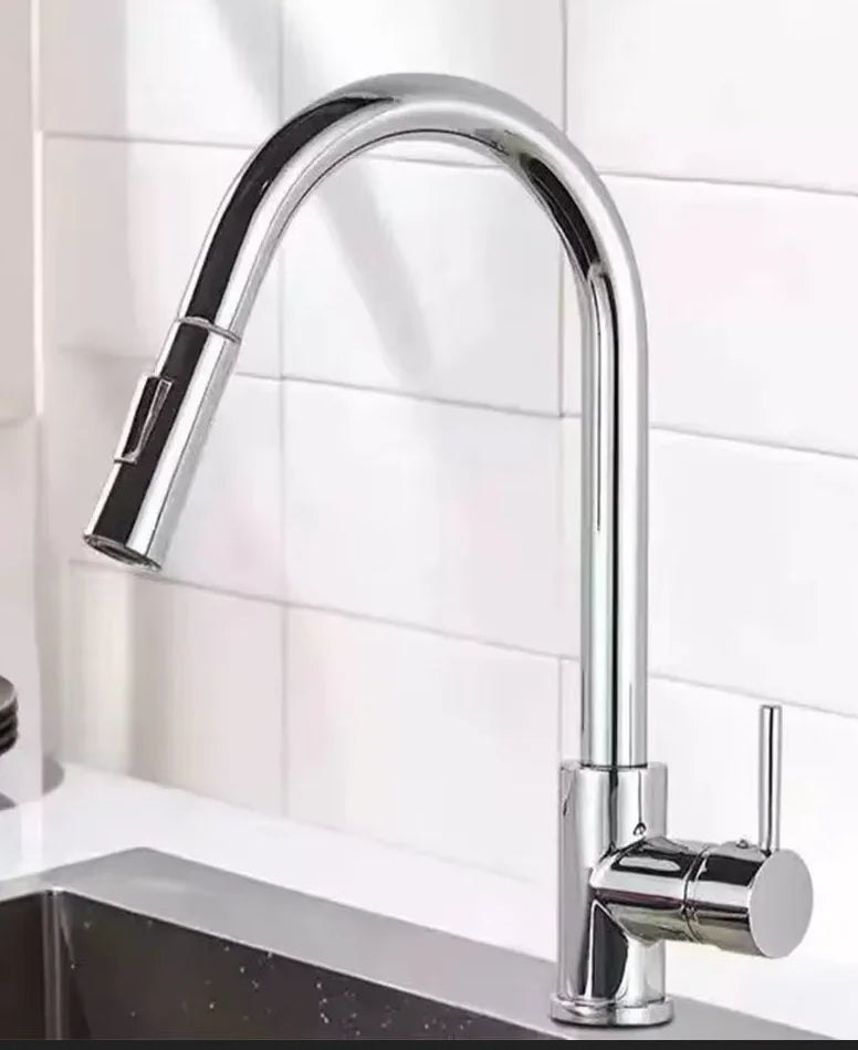 Black  Kitchen Faucet Pull Out Brushed Nickle Stainless Steel Kitchen Mixed Tap Kitchen Sink Tap