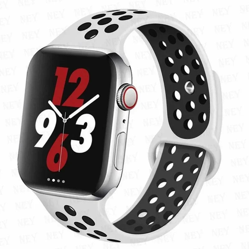 Sport Strap For Apple Watch Band 45mm 49mm 44mm 40mm 41mm 42mm Silicone bracelet correa iWatch Ultra 2 Series 9 8 SE 7 6 5 4 3