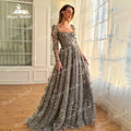 Pastrol Square Collar  A Line Prom Dress 2026 Lace Applique Floral Embellished Gown birthday فساتين سهرة Customized
