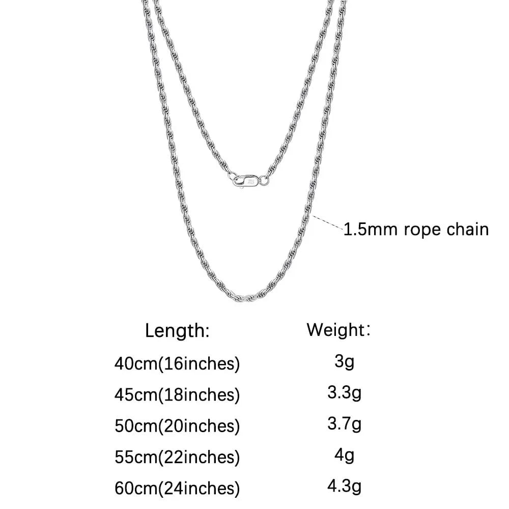 ORSA JEWELS 925 Sterling Silver Chain Necklaces Fashion Party for Men Women DIY Jewelry Simple High Quality 16-24 Inch Wholesale