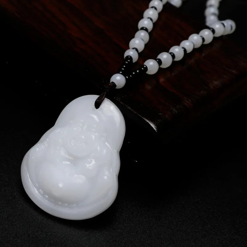 Fashion Natural Stone Amulet Pendant Necklace Classic Four Color Bead Chain Crystal Pendant Jewelry Gifts