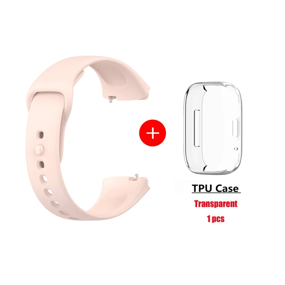 Soft Silicone Strap for Redmi Watch 3 Active Strap Accessories Smart Replacement Watchband and Screen Protector Case Wristband