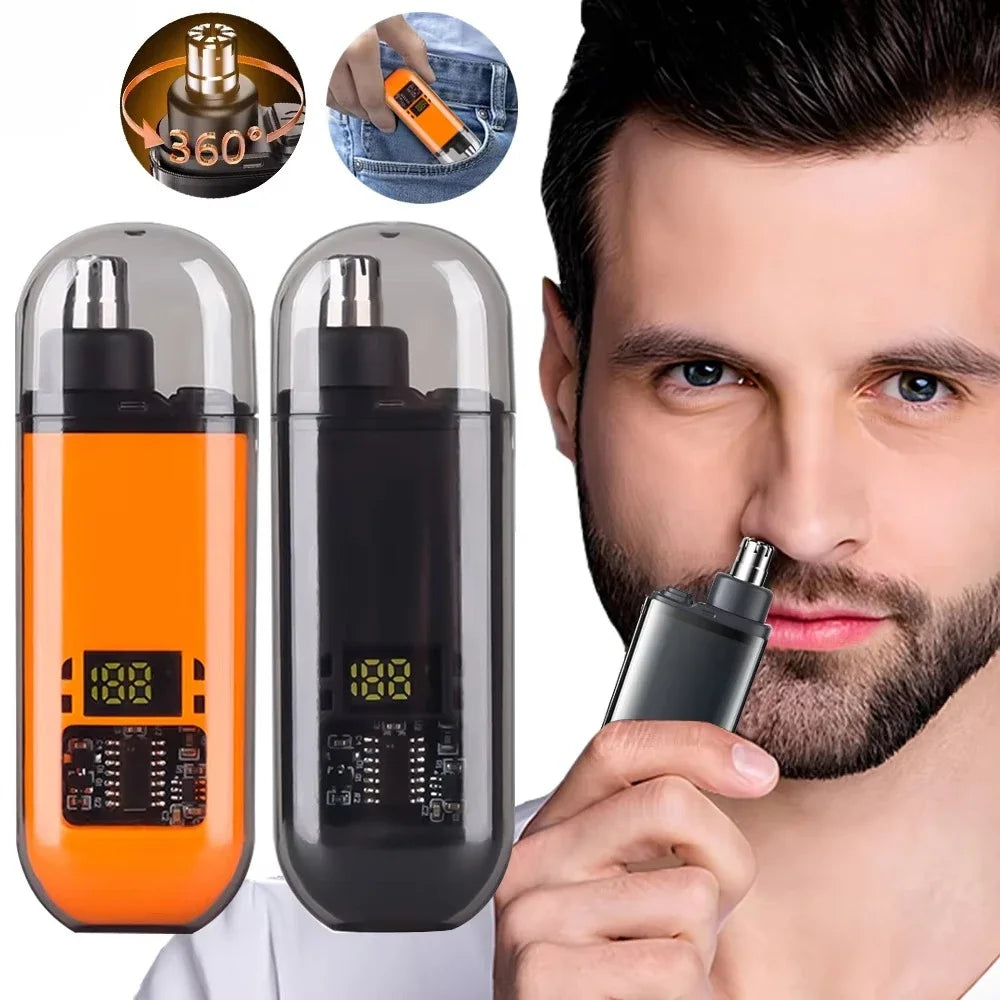 Rechargeable Nose Hair Trimmer and Facial Hair Remover for Men Nose Hair Shaver for Nasal Clearance - Portable Grooming Tool For