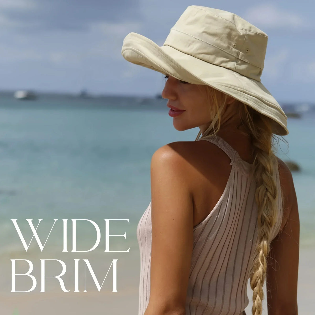 Sun Cap - Breathable foldable design with adjustable straps for beach gardening and outdoor activities.