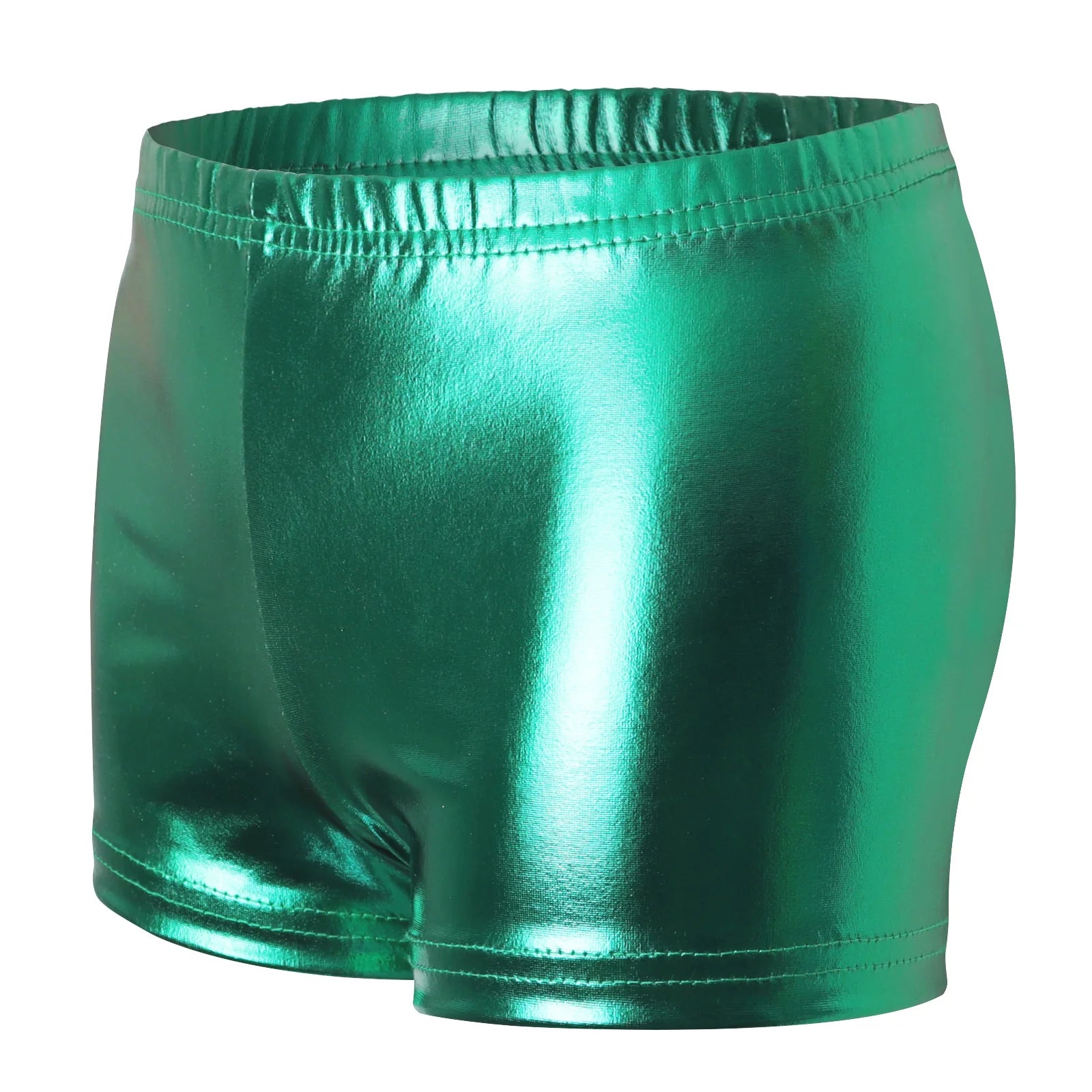 Dance Shorts for Girls Kids Bronzing Metallic Pants Elastic Children Glossy Gymnastic Dancewear Blank Solid Sports Shiny Glitter