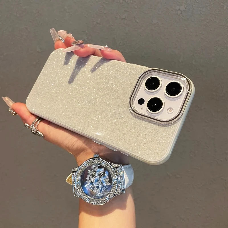 Luxury IMD Glitter Candy Color Hard Case For iPhone 16E 16 15 14 13 12 11 XS Max X XR SE 7 8 Plus Hybrid Silicone Soft PC Cover
