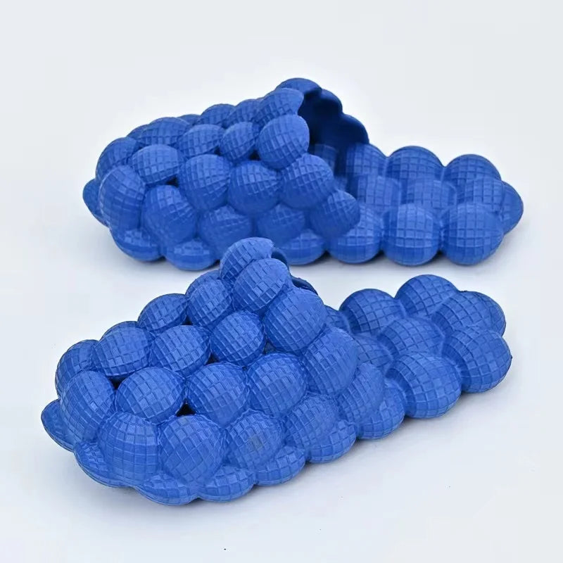 Unisex Summer Slides For Women Outdoor Close Toe Slippers Bubble Massage Litchi Sandals Brand Fashion Designer Sandals Men Clogs