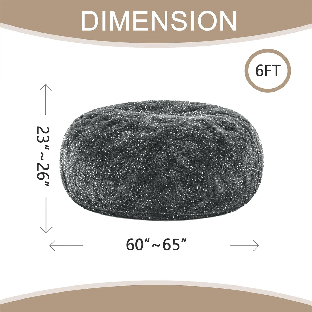 Large Fluffy Shiny Faux Fur Bean Bag Cover Round Lazy Sofa Cover Soft Plush Beanbag Chair Cover For Bedroom Living Room