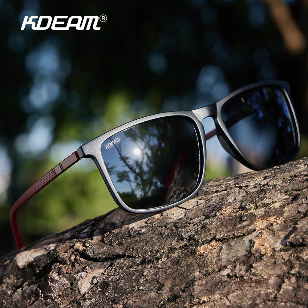 KDEAM Large Frame Square Polarized Sunglasses Photochromic Sun Glasses Men Women Outdoor Driving Eyewear Big Head Friendly