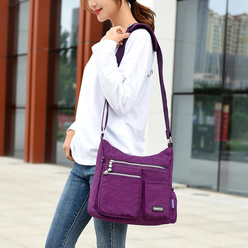 Fashion Women Crossbody Bag Nylon Waterproof Handbag Female Simple Shoulder Bag Travel Large Capacity Messenger Bag Purse Bags