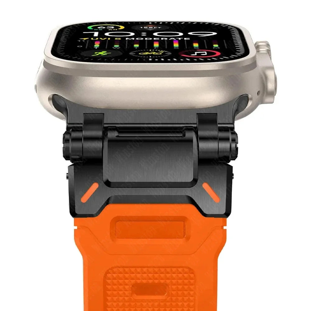Soft Rubber Strap for Apple Watch Ultra 3 2 Band 49mm 46mm 45mm 42 44mm Luxury Bracelet for IWatch Series 11 10 9 8 7 6 5 Correa