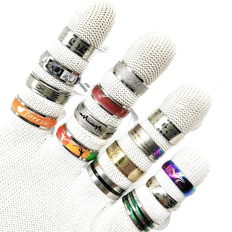 20pcs/Lot New Fashion Mix Style Stainless Steel Finger Rings for Women Men Hot Rock Wide Personality Party Bar Joint Ring Boy