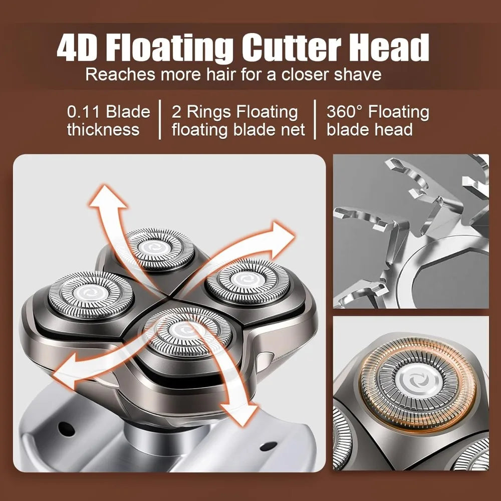Shaver Replacment Heads 4 Dual Track Heads Floating Replacement Blades Compatible for Skull Pitbull Butterfly Kiss PRO and Palm