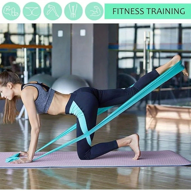 Latex Elastic Resistance Band - 1pc Workout Pilates Band for Gym Home Fitness Exercise