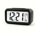 Smart Digital Alarm Clock with Intelligent Light Sensor Large LCD Screen Display Date Temperature Snooze Mode Silent Desktop Electronic Clock for Bedroom Bedside Kids Gift