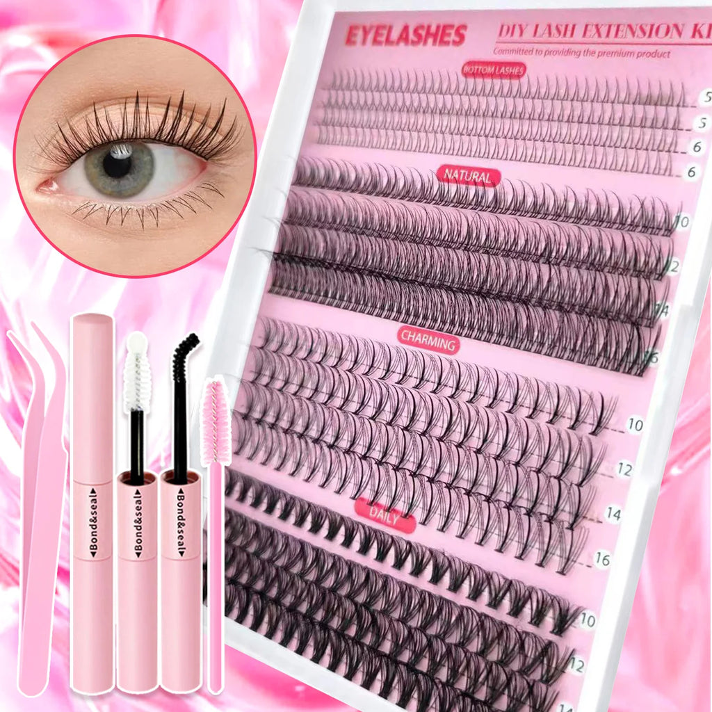 Show-Stopping Top & Bottom Lash Kit – 250/740 Cluster Shell Fluffy Volume, Mix-&-Match Lengths & Styles! Killer for Any Look