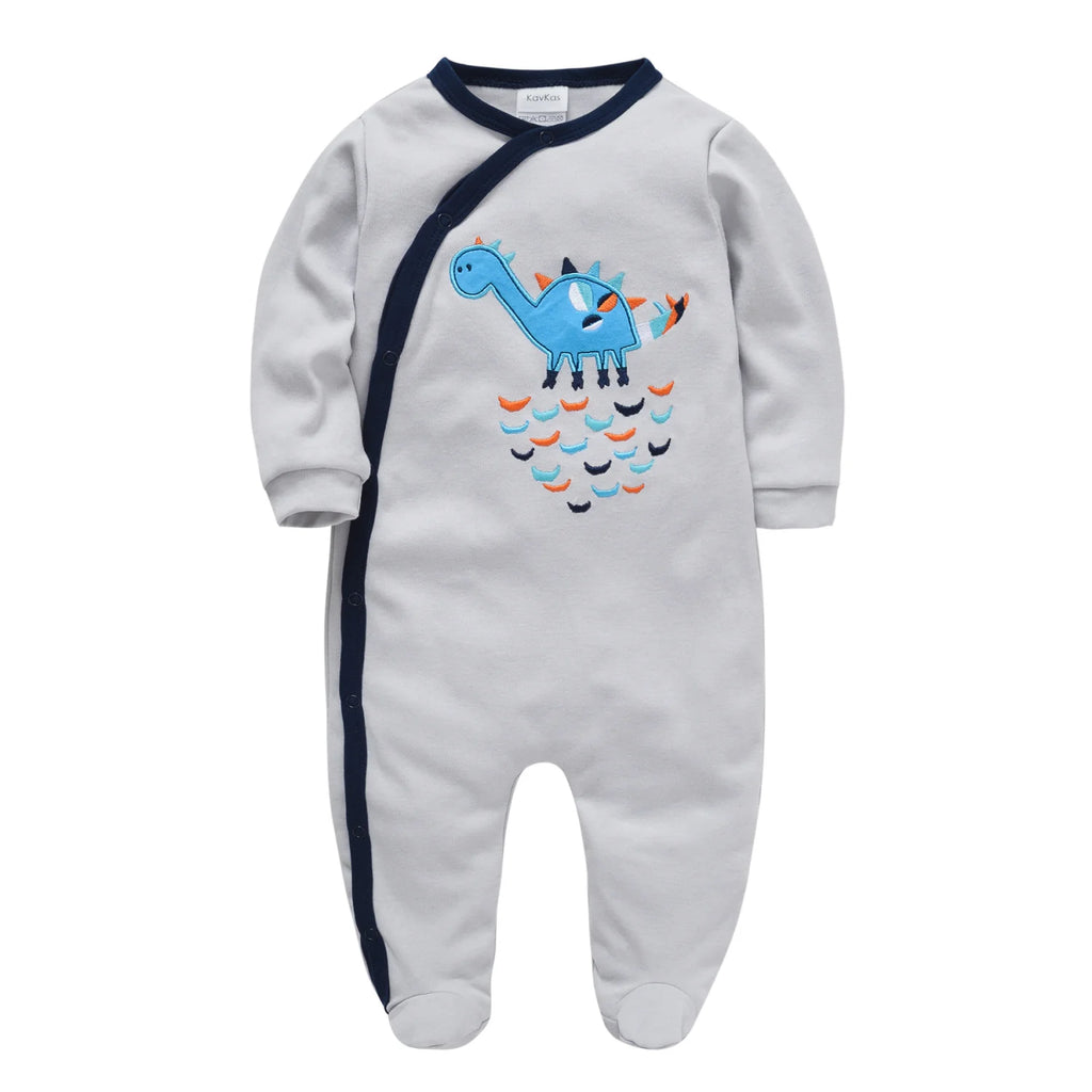 KAVKAS Baby Clothing Girls Pink Romper Cartoon Kids Pajamas Long Sleeve Jumpsuit Bebe Playsuit Girls Clothes  0`12 Monthes