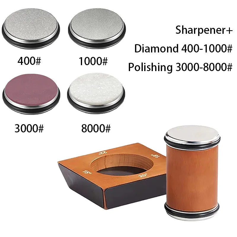 4 Angles Rolling Knife Sharpener Kit For Straight Edge Roller Knife Sharpening With Industry Diamonds Whetstone Chef Knife Set