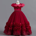 Puffy Flower Girls Dress Children Christmas Costume Kids Pageant Party Bridesmaid Dresses For Girl Princess Wedding Ball Gown