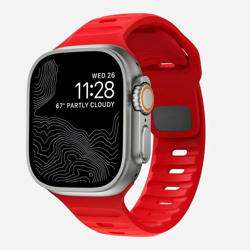 Sport Band For Apple Watch Ultra 9 8 7 6 SE 5 Soft Silicone Lightweight Bracelet Strap For iWatch 38MM 40MM 42MM 44MM 45MM 49MM