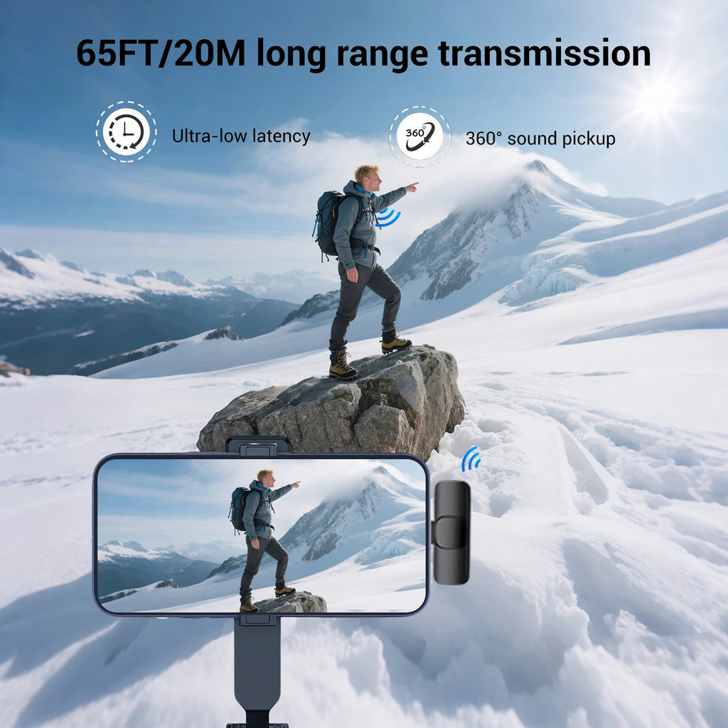 Type-C Port Professional Wireless Lavalier Microphone for Smartphones, Computers and Cameras, Plug and Play