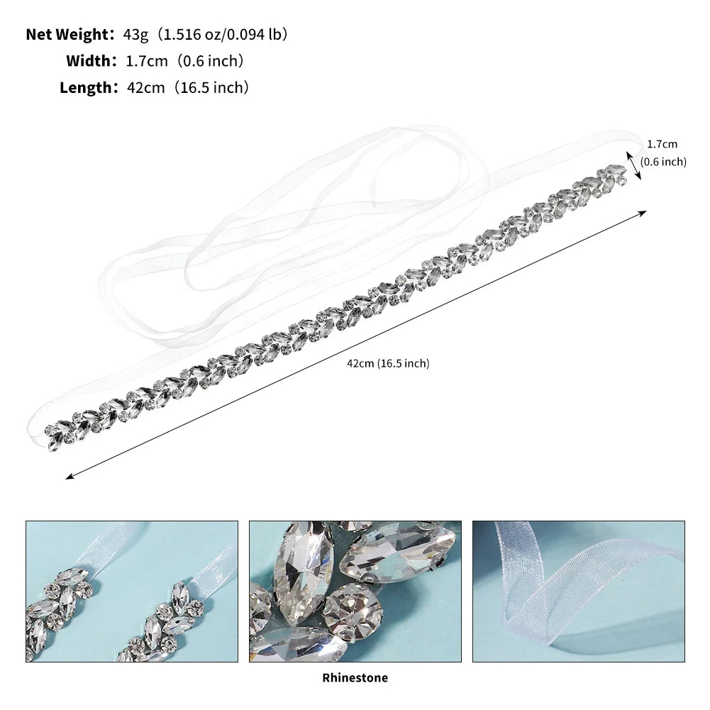 Luxury Crystal Belt Fashion Viscose Bride Belt Handmade Wedding Waist Chain For Women Sparkling Rhinestone Sash Accessories