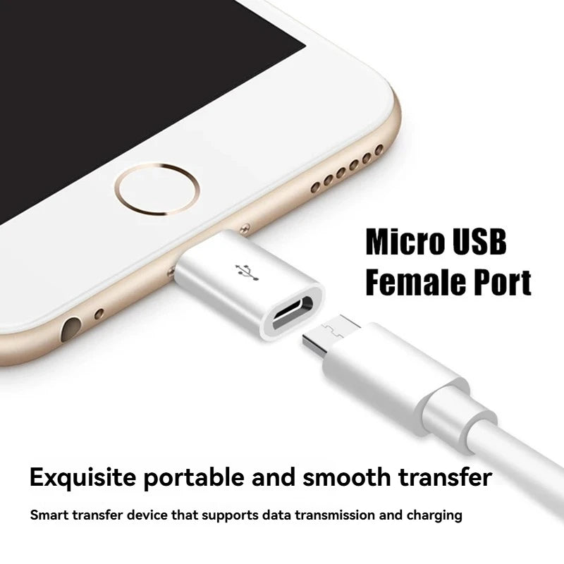 3 PCS Micro USB to Lighting OTG Adapter For iPhone X XR XS 11 12 13 14 Pro Max Fast Charging Cable Connector Data Sync Converter
